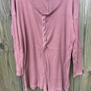 Aerie Ribbed Henley Sleep Romper